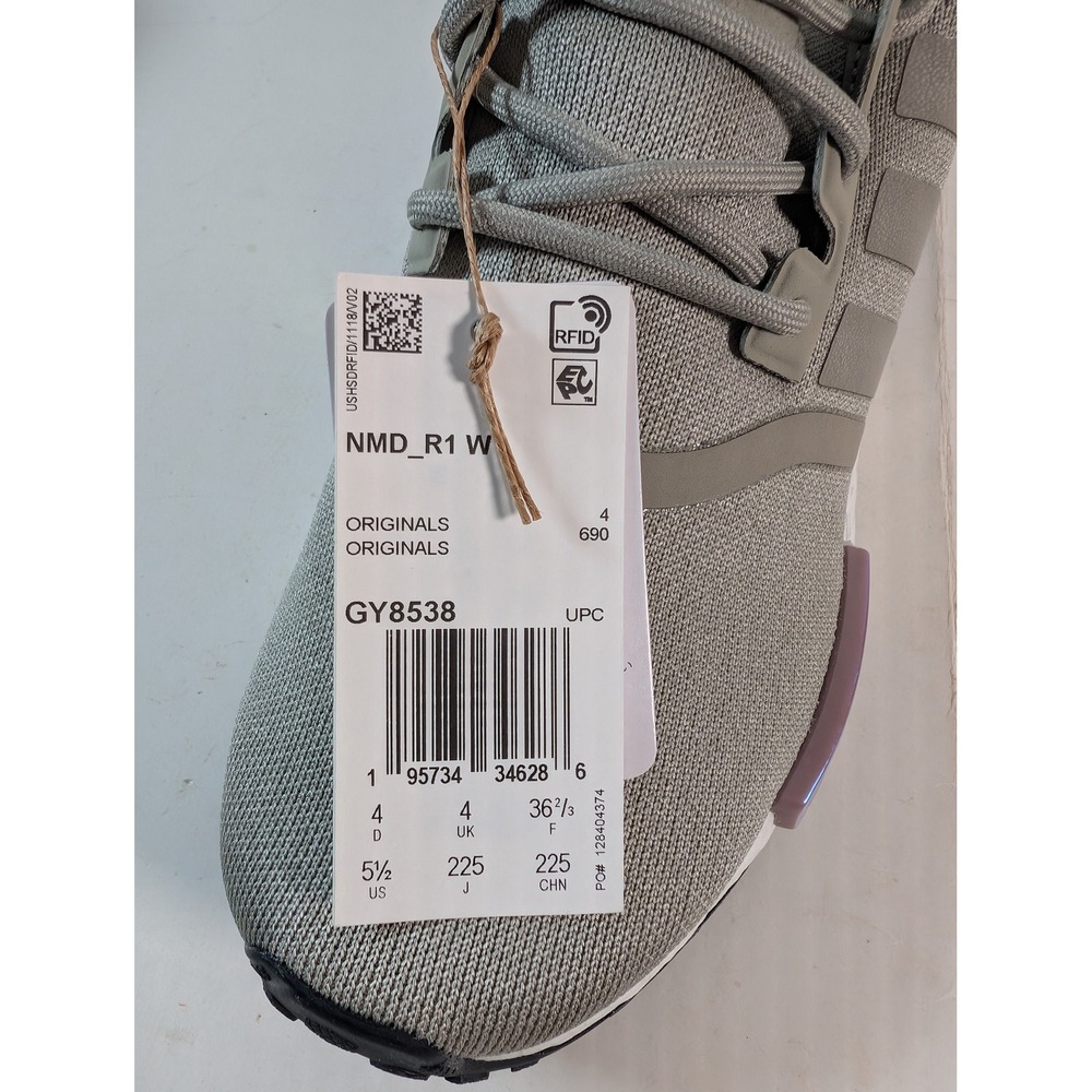 Adidas NMD R1 W GY8538 Light Gray Pink Womens Running Lifestyle Shoes 5.5 - Picture 8 of 10